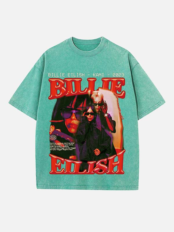 Billie Eilish Print Round Neck T-shirt