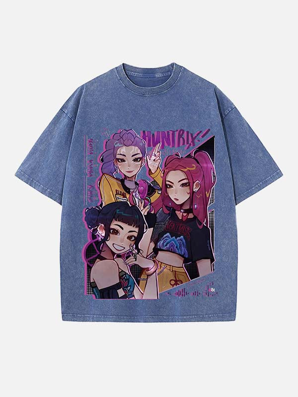 HUNTR/X Print Round Neck T-shirt