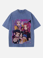 HUNTR/X Print Round Neck T-shirt