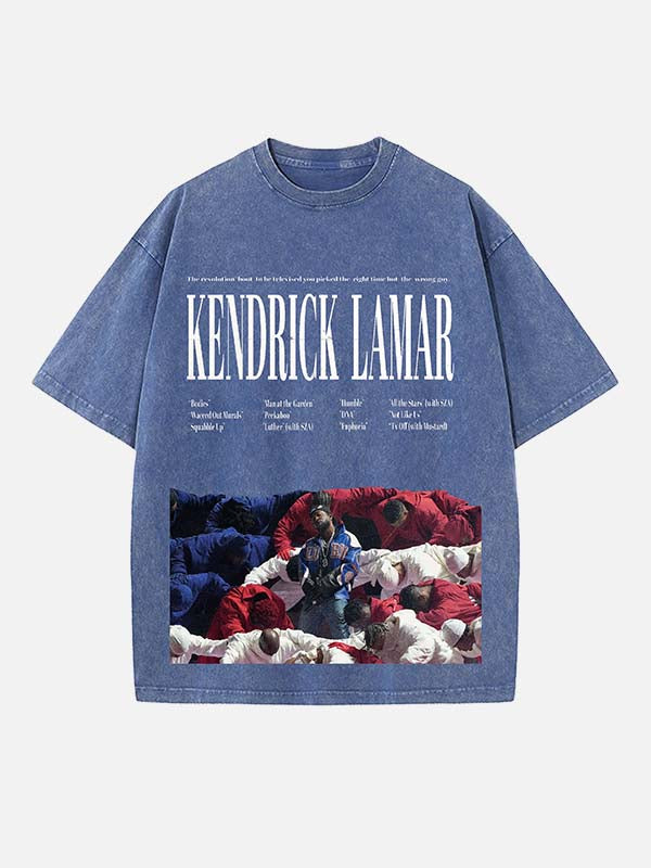 Kendrick Lamar Print Round Neck T-shirt