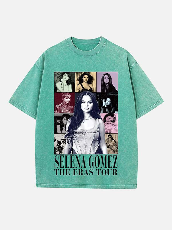 Selena Gomez Print Round Neck T-shirt