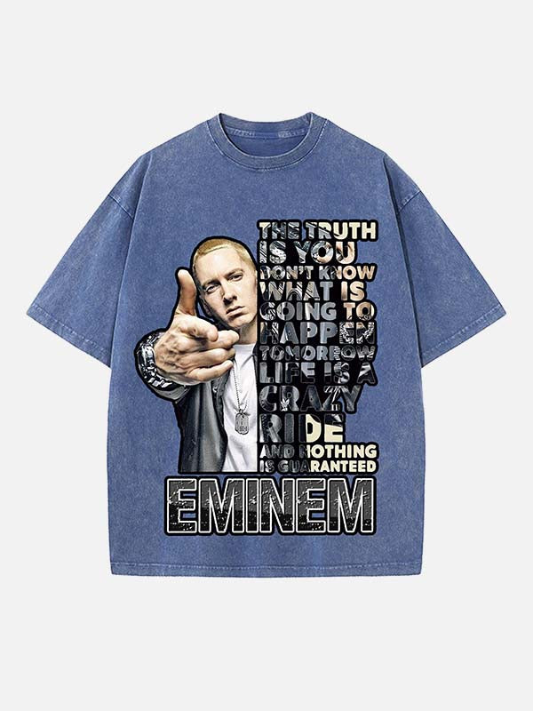 Eminem Print Round Neck T-shirt
