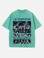 LE SSERAFIM Print Round Neck T-shirt