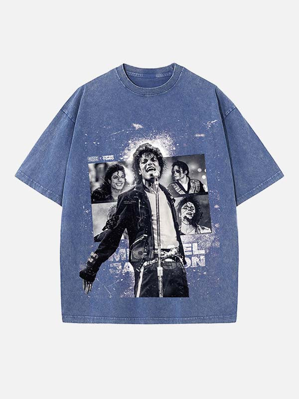 Michael Jackson Print Round Neck T-shirt