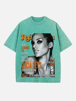 Alicia Keys Print Round Neck T-shirt