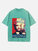 Madonna Print Round Neck T-shirt