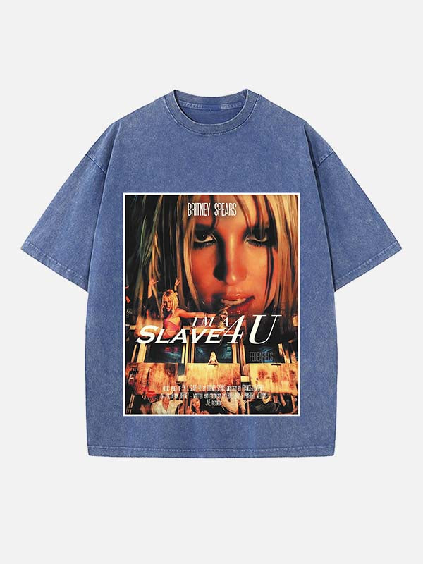 Britney Spears Print Round Neck T-shirt