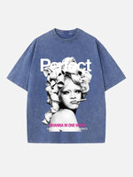 Rihanna Print Round Neck T-shirt