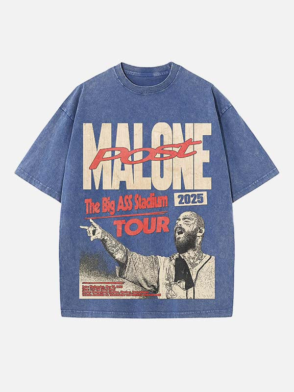 Post Malone Print Round Neck T-shirt