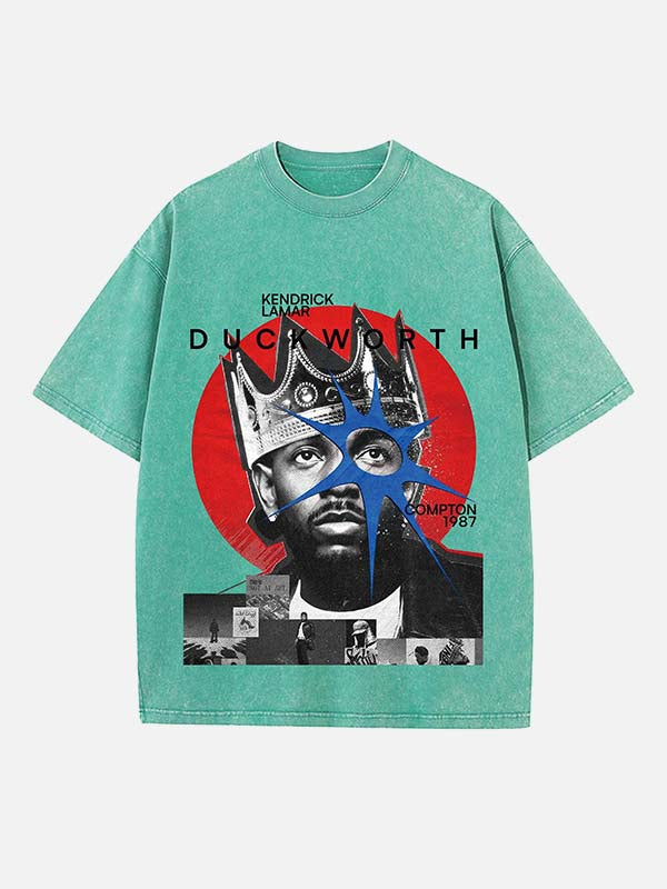 Kendrick Lamar Print Round Neck T-shirt