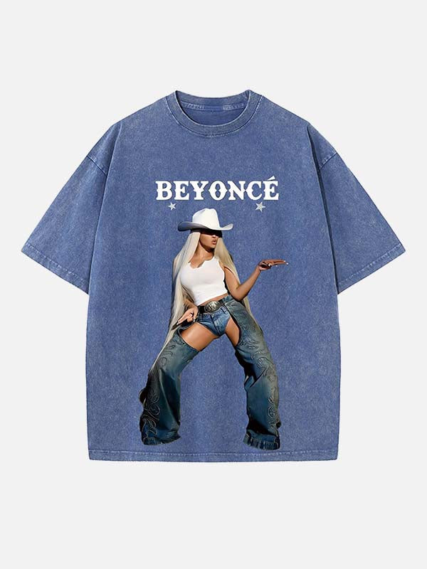 Beyoncé Print Round Neck T-shirt