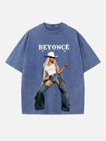 Beyoncé Print Round Neck T-shirt
