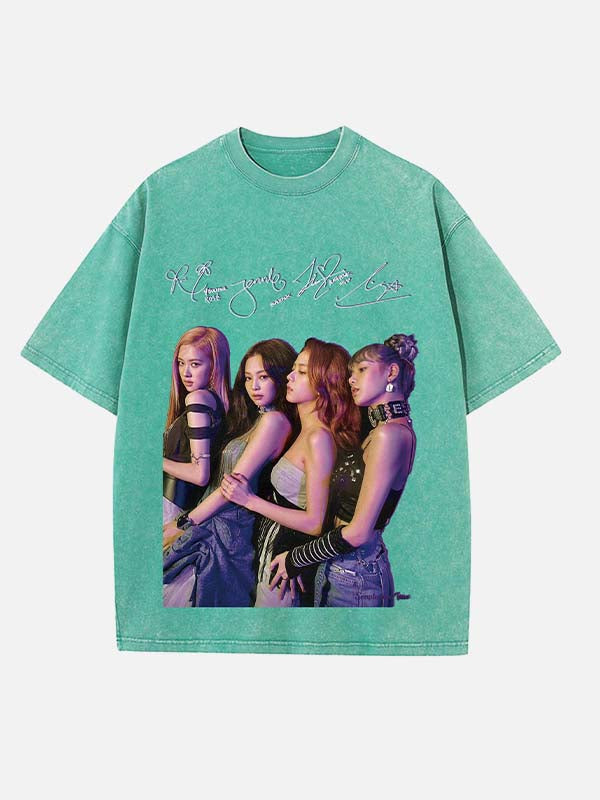 BLACKPINK Print Round Neck T-shirt
