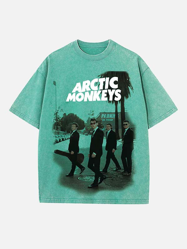 Arctic Monkeys Print Round Neck T-shirt