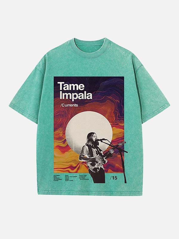 Tame Impala Print Round Neck T-shirt