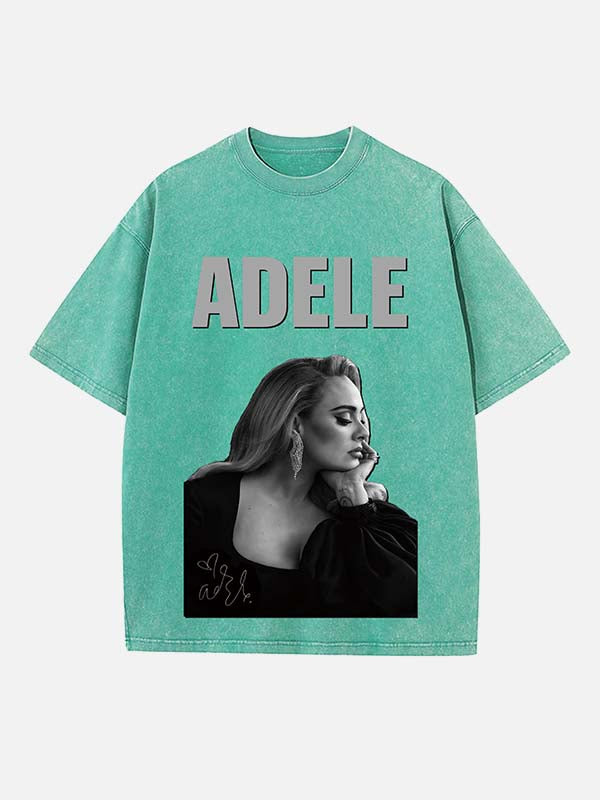 Adele Print Round Neck T-shirt