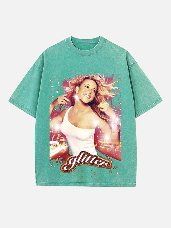 Mariah Carey Print Round Neck T-shirt