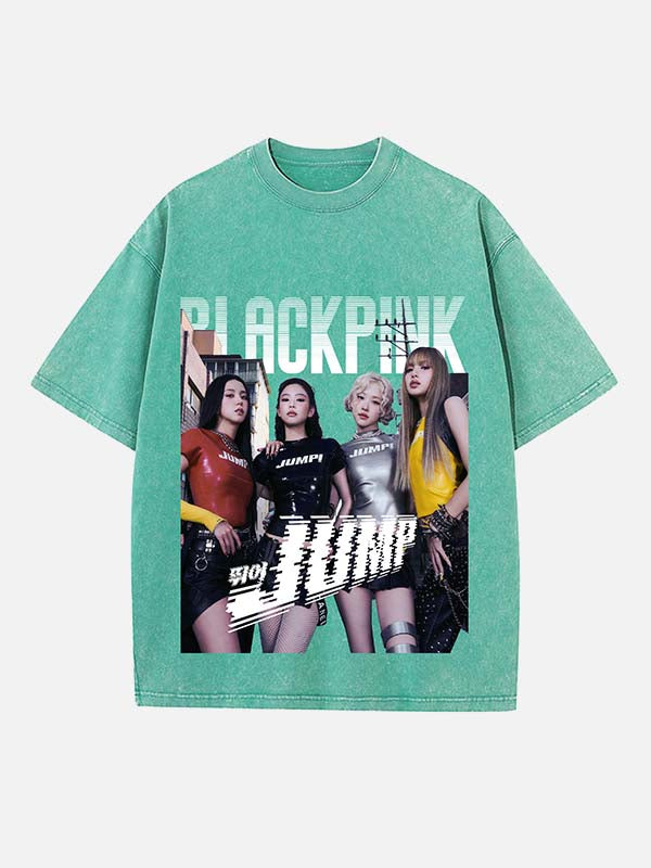 BLACKPINK Print Round Neck T-shirt