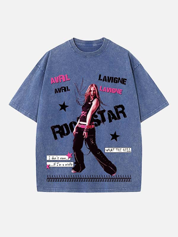 Avril Lavigne Print Round Neck T-shirt