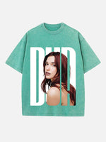 Dua Lipa Print Round Neck T-shirt