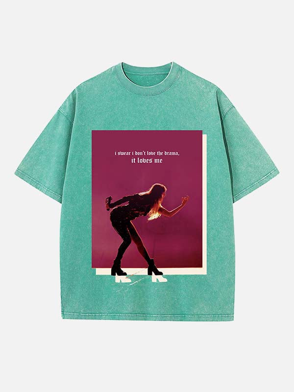 Taylor Swift Print Round Neck T-shirt