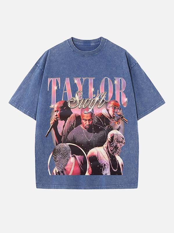 Kanye West Print Round Neck T-shirt