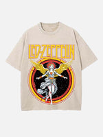 Led Zeppelin Print Round Neck T-shirt