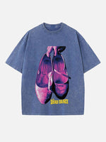 Lady Gaga Print Round Neck T-shirt