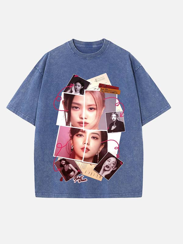 BLACKPINK Print Round Neck T-shirt