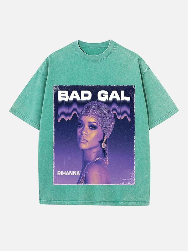 Rihanna Print Round Neck T-shirt