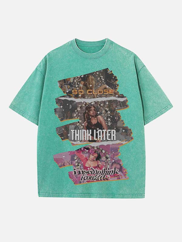 Tate McRae Print Round Neck T-shirt