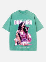 Dua Lipa Print Round Neck T-shirt
