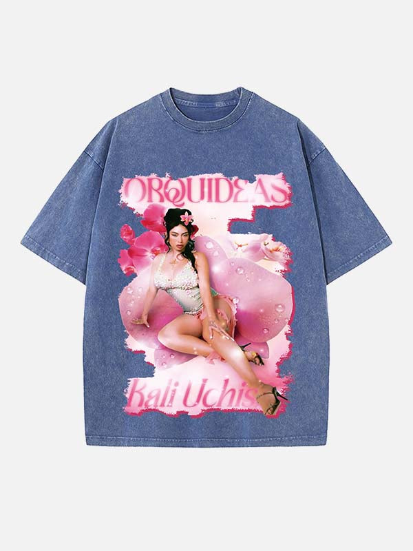 Kali Uchis Print Round Neck T-shirt