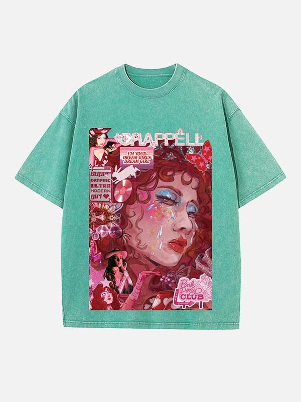 Chappell Roan Print Round Neck T-shirt