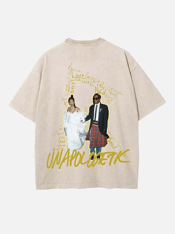 Rihanna Print Round Neck T-shirt