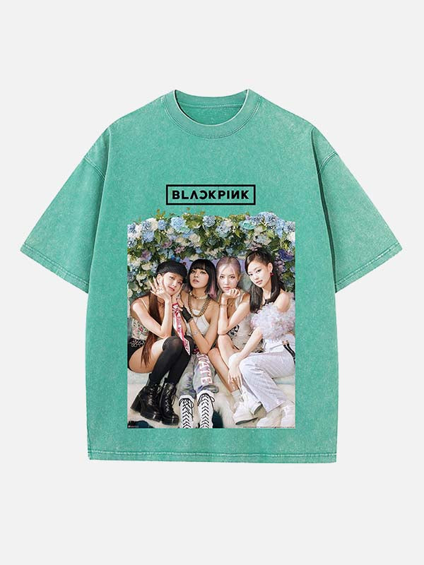 BLACKPINK Print Round Neck T-shirt