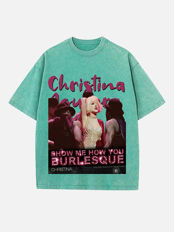 Christina Aguilera Print Round Neck T-shirt