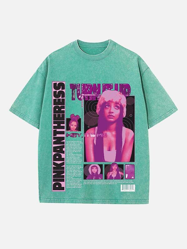 PinkPantheress Print Round Neck T-shirt