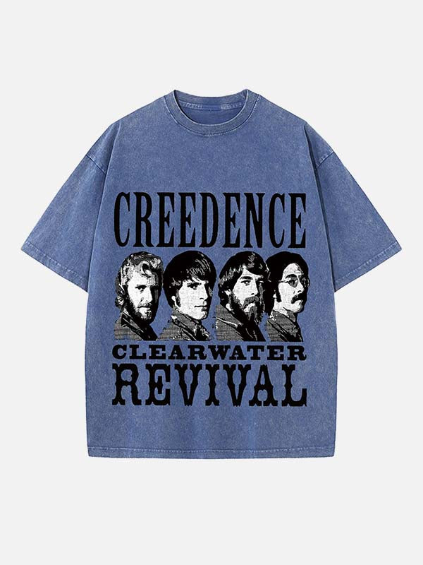 Creedence Clearwater Revival Print Round Neck T-shirt
