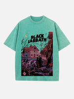Black Sabbath Print Round Neck T-shirt