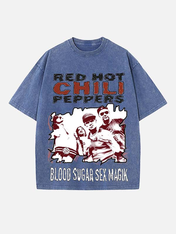 Red Hot Chili Peppers Print Round Neck T-shirt