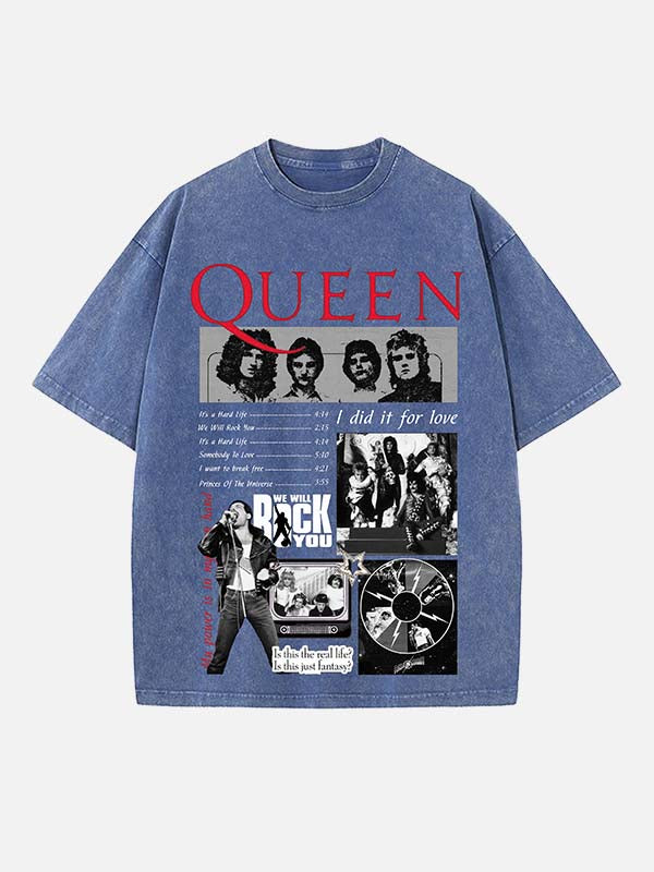 Queen Print Round Neck T-shirt