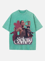 Selena Gomez Print Round Neck T-shirt