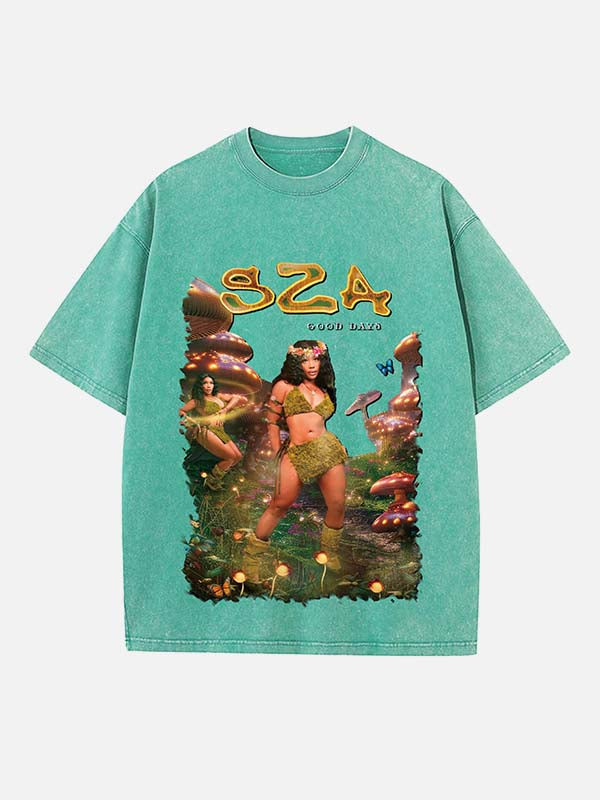SZA Print Round Neck T-shirt