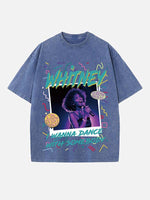 Whitney Houston Print Round Neck T-shirt
