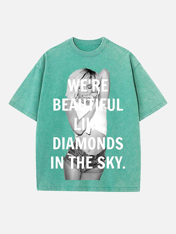Rihanna Print Round Neck T-shirt