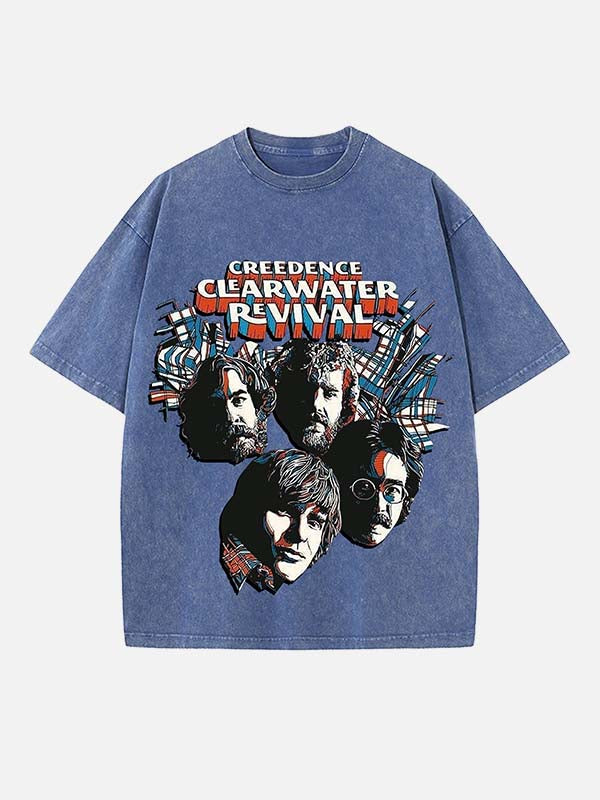 Creedence Clearwater Revival Print Round Neck T-shirt