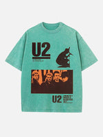 U2 Print Round Neck T-shirt