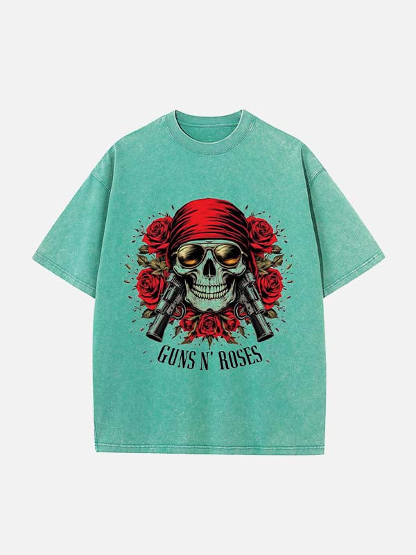 GUNS N' ROSES Print Round Neck T-shirt
