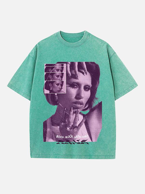 Raye Print Round Neck T-shirt